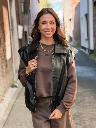 Veste en simili roxy - Noir Veste en simili roxy - Noir