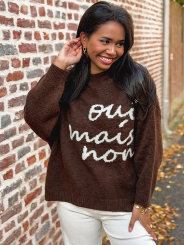 Pull "oui mais non" -  moka