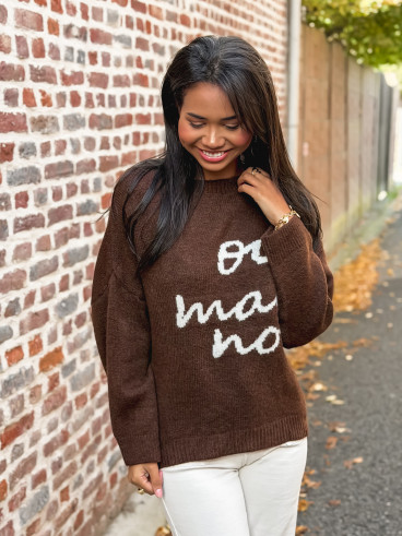 Pull "oui mais non" -  moka