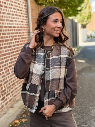 Gilet sans manches Orane - Chocolat