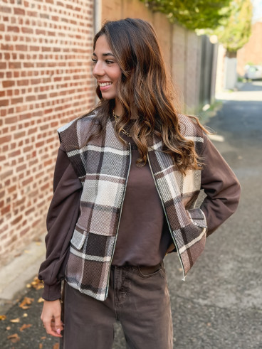 Gilet sans manches Orane - Chocolat