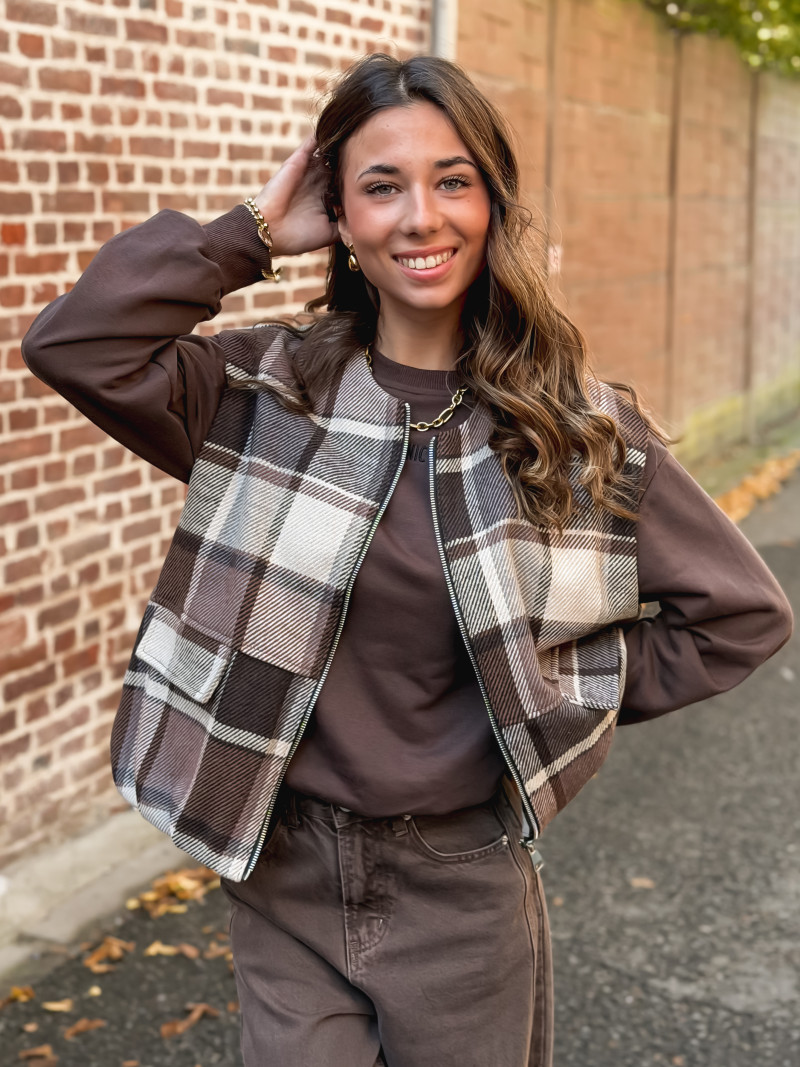 Gilet sans manches Orane - Chocolat