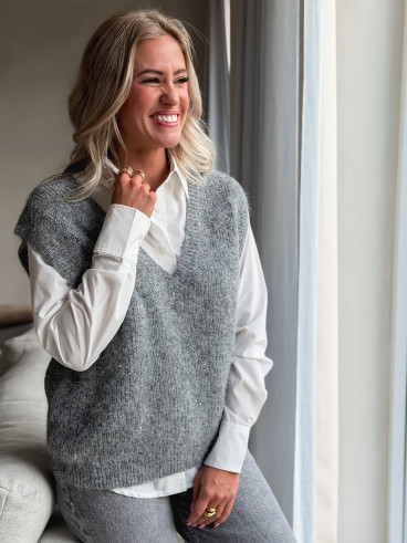 Pull sans manches Camélya - Gris