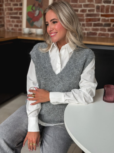 Pull sans manches Camélya - Gris