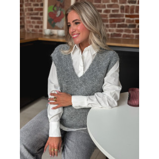 Pull sans manches Camélya - Gris