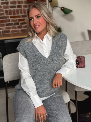 Pull sans manches Camélya - Gris