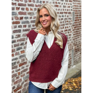 Pull sans manches Camélya - Bordeaux