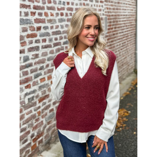 Pull sans manches Camélya - Bordeaux