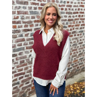 Pull sans manches Camélya - Bordeaux