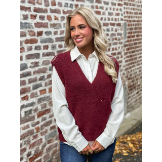 Pull sans manches Camélya - Bordeaux