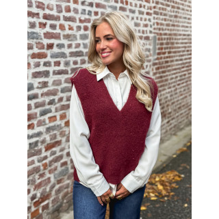 Pull sans manches Camélya - Bordeaux