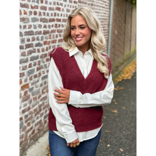 Pull sans manches Camélya - Bordeaux