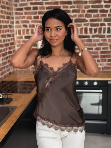 Blouse à carreaux Tanina - Chocolat