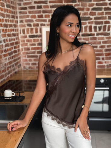 Blouse à carreaux Tanina - Chocolat