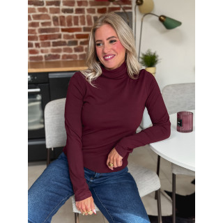 Blouse col roulé Lorène - Bordeaux