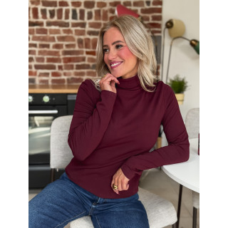 Blouse col roulé Lorène - Bordeaux