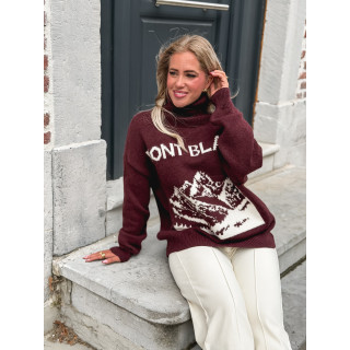 Pull "Mont blanc" - Bordeaux