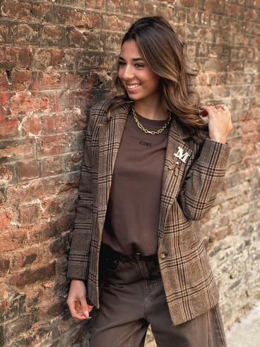 Blazer à carreaux Norella - Chocolat
