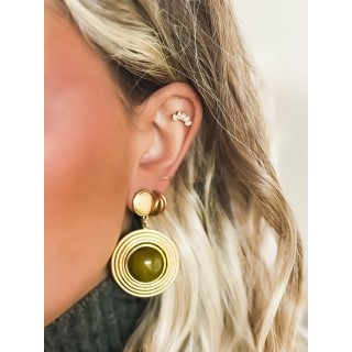 Boucles d'oreilles Lindsay - Doré/Kaki