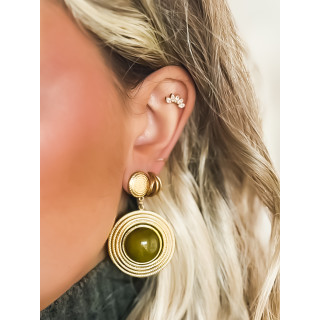 Boucles d'oreilles Lindsay - Doré/Kaki