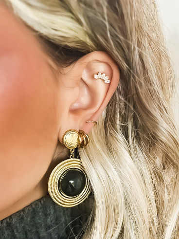Boucles d'oreilles Lindsay - Doré/Noir