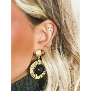 Boucles d'oreilles Lindsay - Doré/Noir