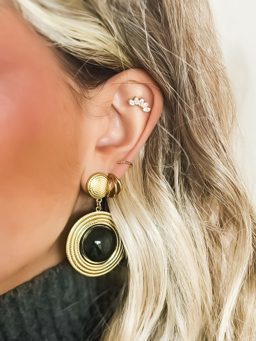 Boucles d'oreilles Lindsay - Doré/Noir