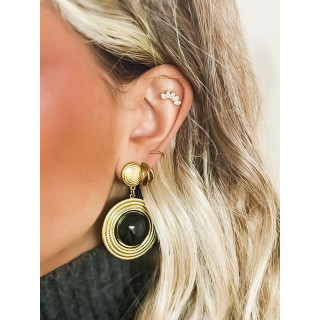 Boucles d'oreilles Lindsay - Doré/Noir
