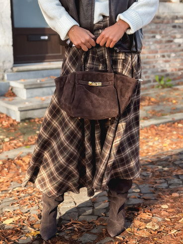 Sac en daim Eleysa - Chocolat Sac en daim Eleysa - Chocolat