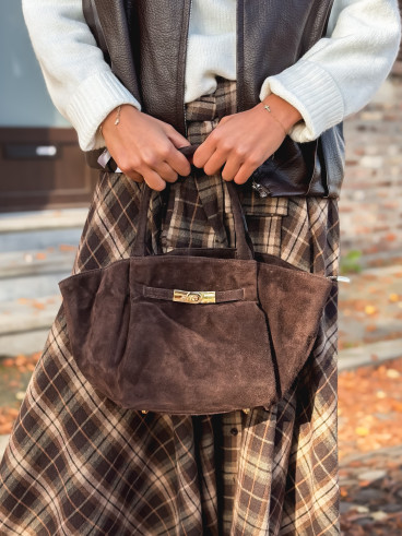 Sac en daim Eleysa - Chocolat