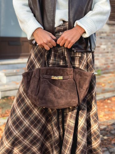 Sac en daim Eleysa - Chocolat Sac en daim Eleysa - Chocolat