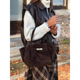 Sac en daim Eleysa - Chocolat