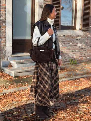 Sac en daim Eleysa - Chocolat Sac en daim Eleysa - Chocolat