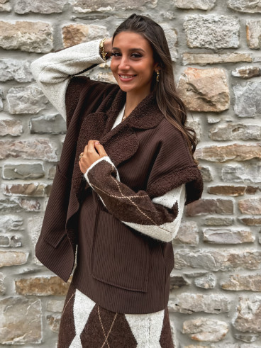 Veste sans manches Milyana - Chocolat Veste sans manches Milyana - Chocolat