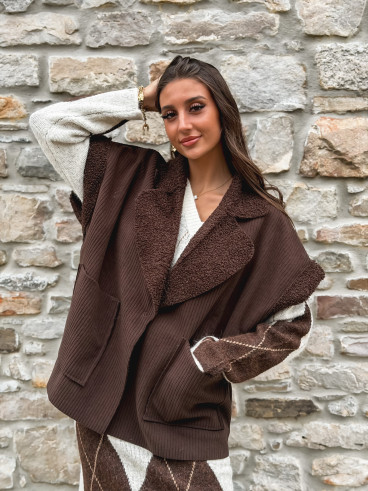 Veste sans manches Milyana - Chocolat Veste sans manches Milyana - Chocolat