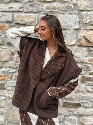 Veste sans manches Milyana - Chocolat