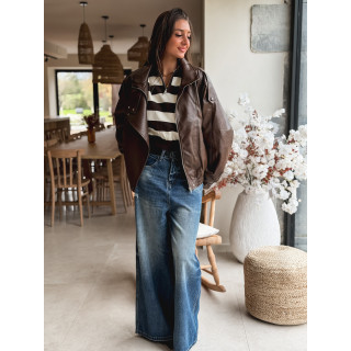 Veste en simili Jolanne - Chocolat