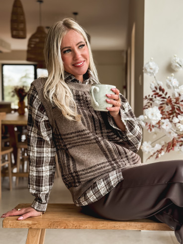 Pull sans manches Mounia - Chocolat