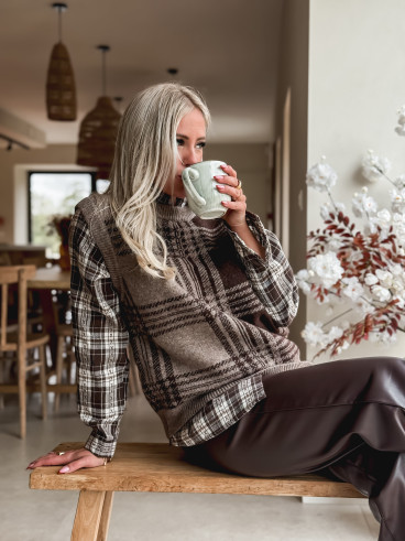 Pull sans manches Mounia - Chocolat