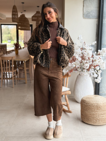 Veste léopard Seïna - Beige/Noir Veste léopard Seïna - Beige/Noir