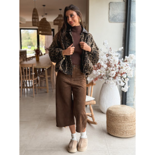 Veste léopard Seïna - Beige/Noir