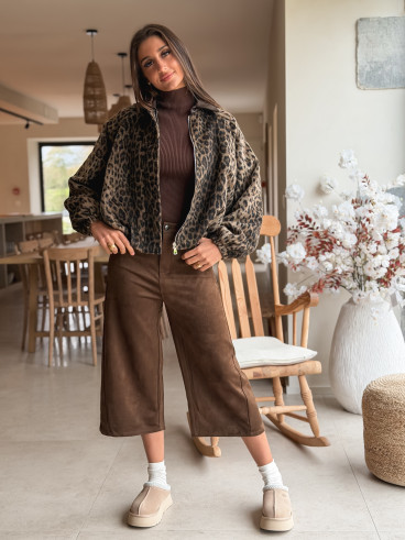 Veste léopard Seïna - Beige/Noir Veste léopard Seïna - Beige/Noir