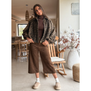 Veste léopard Seïna - Beige/Noir