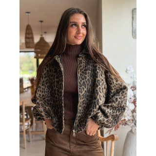 Veste léopard Seïna - Beige/Noir