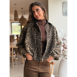 Veste léopard Seïna - Beige/Noir