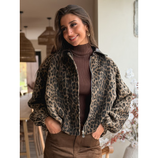 Veste léopard Seïna - Beige/Noir