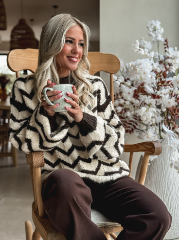 Pull Lunara - ecru/choco