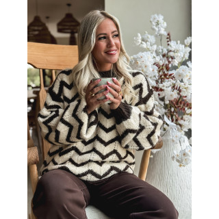 Pull Lunara - ecru/choco