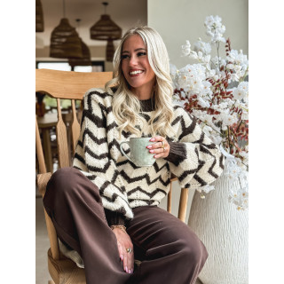 Pull Lunara - ecru/choco