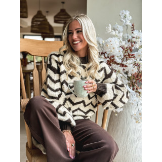 Pull Lunara - ecru/choco